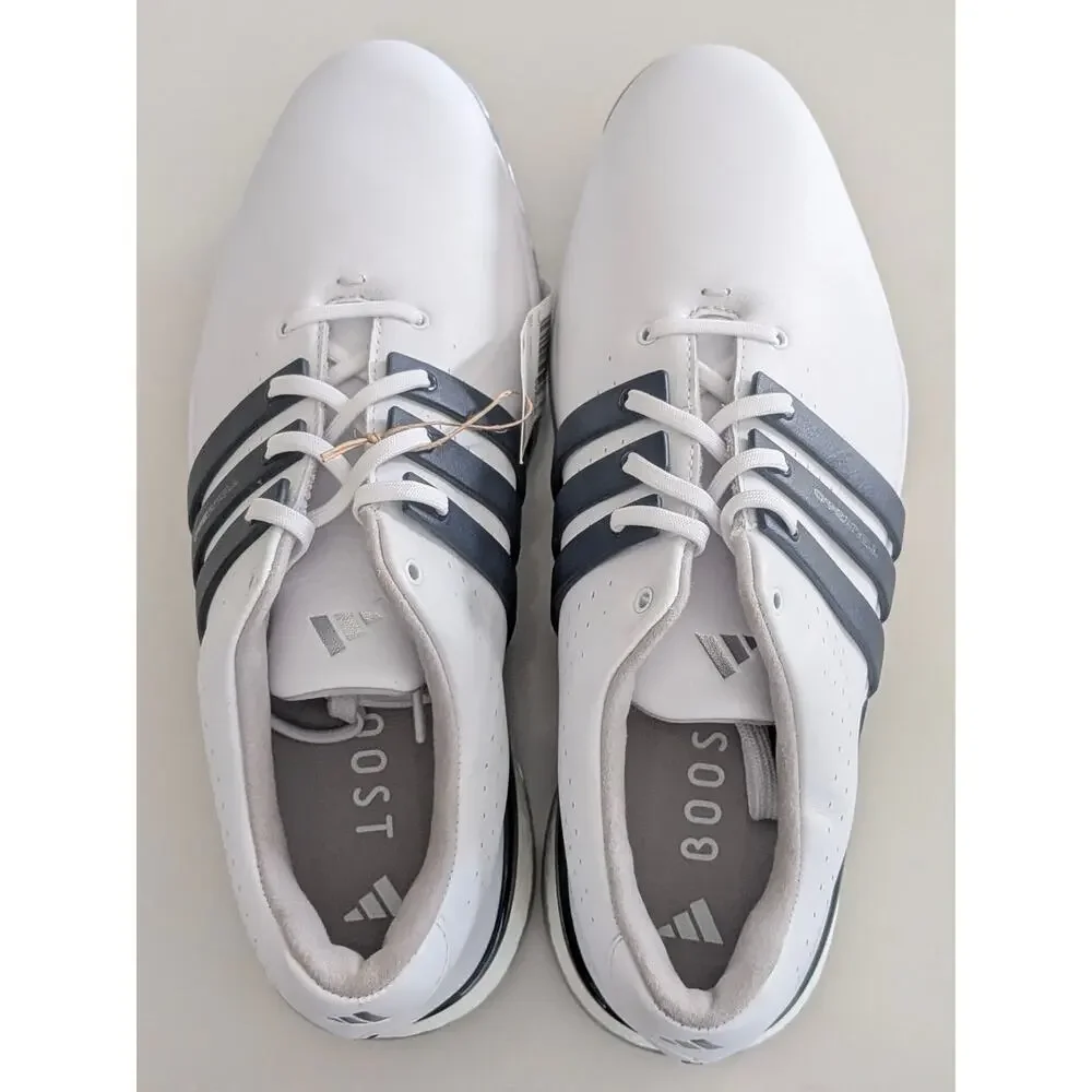 Adidas Tour360 Golf Shoes Mens 10.5 White Cleated Athletic Spike BOOST NWOB